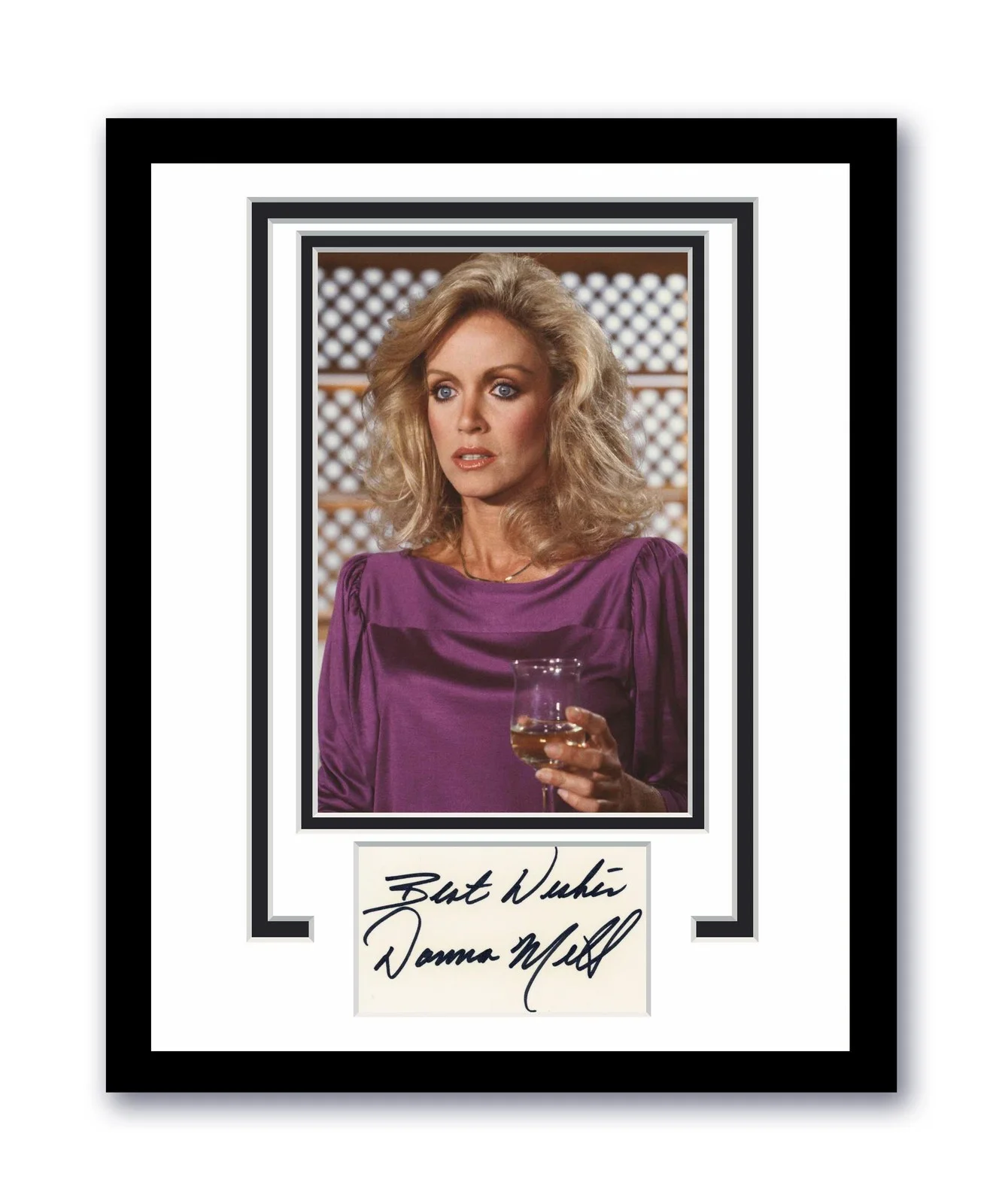 Donna Mills — Knots Landing Donna Mills Autographed 11x14 Framed Photo Abby Cunningham ACOA