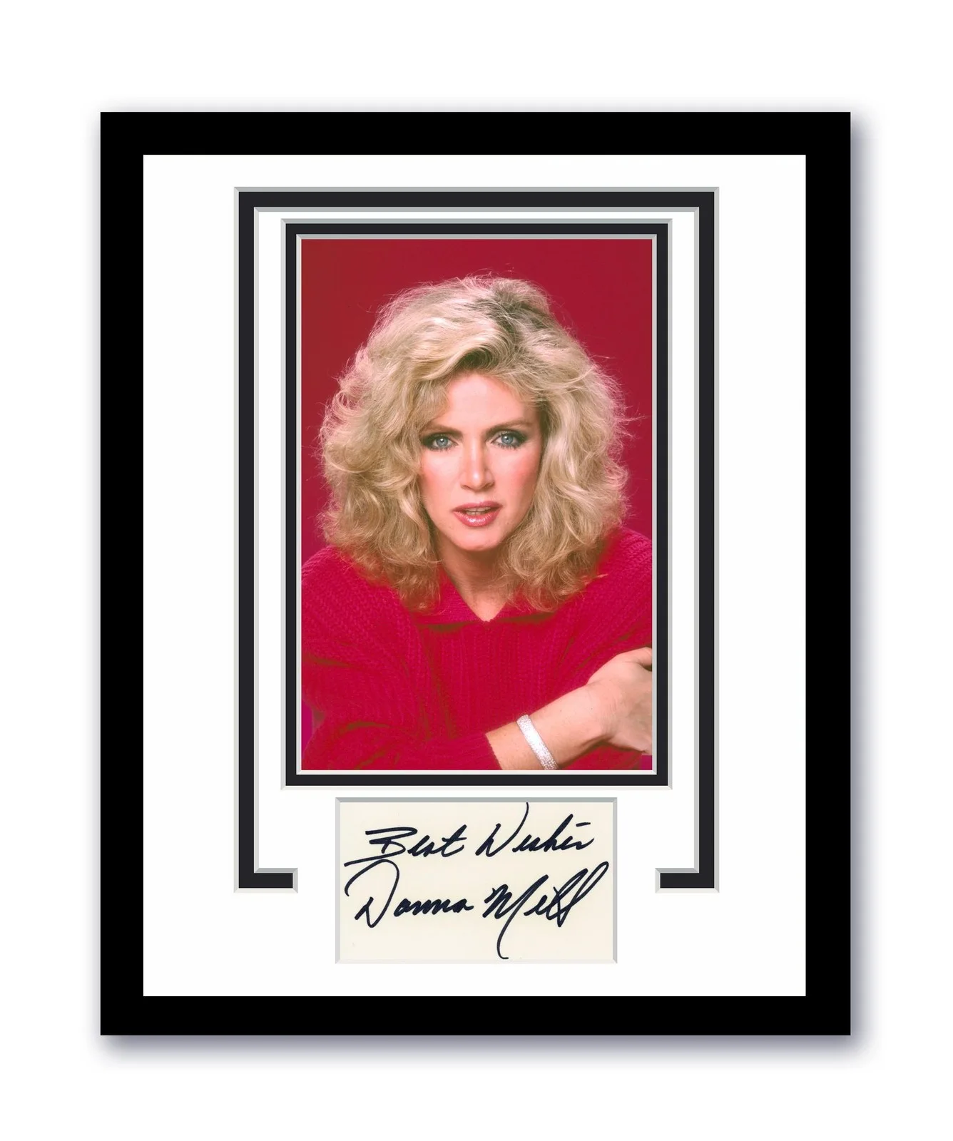 Donna Mills — Knots Landing Donna Mills Autographed 11x14 Framed Photo Abby Cunningham ACOA