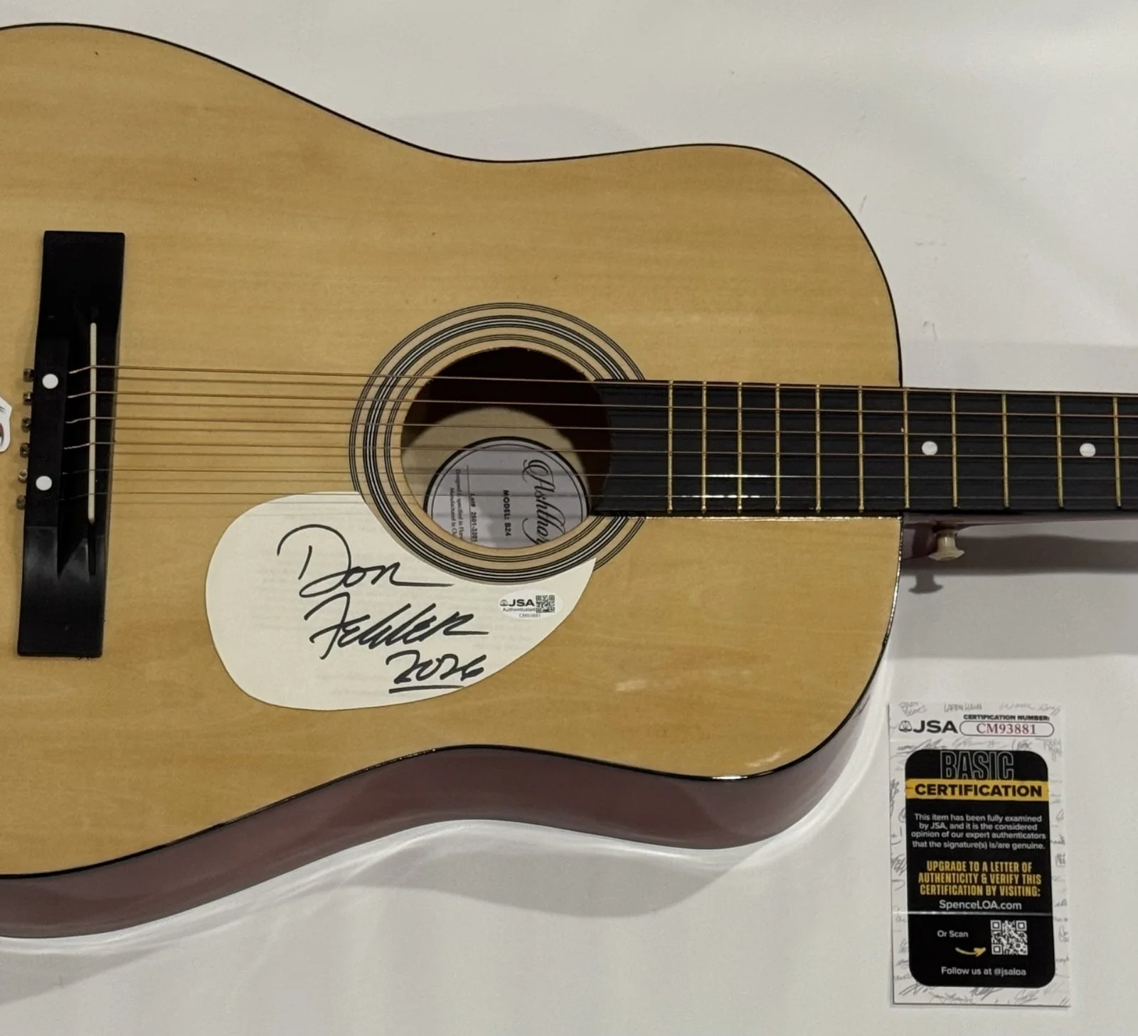 DON FELDER SIGNED NATURAL ACOUSTIC GUITAR THE EAGLES JSA COA, image 2