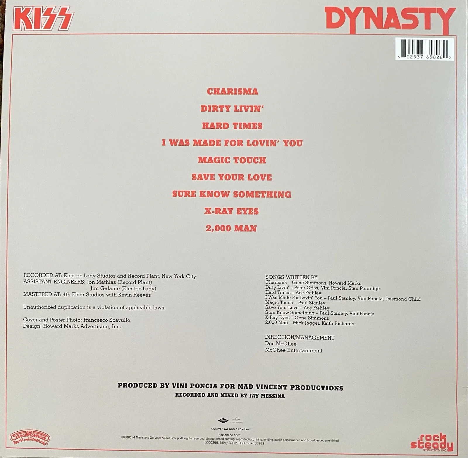 ACE FREHLEY AUTOGRAPHED SIGNED KISS DYNASTY VINYL, image 2