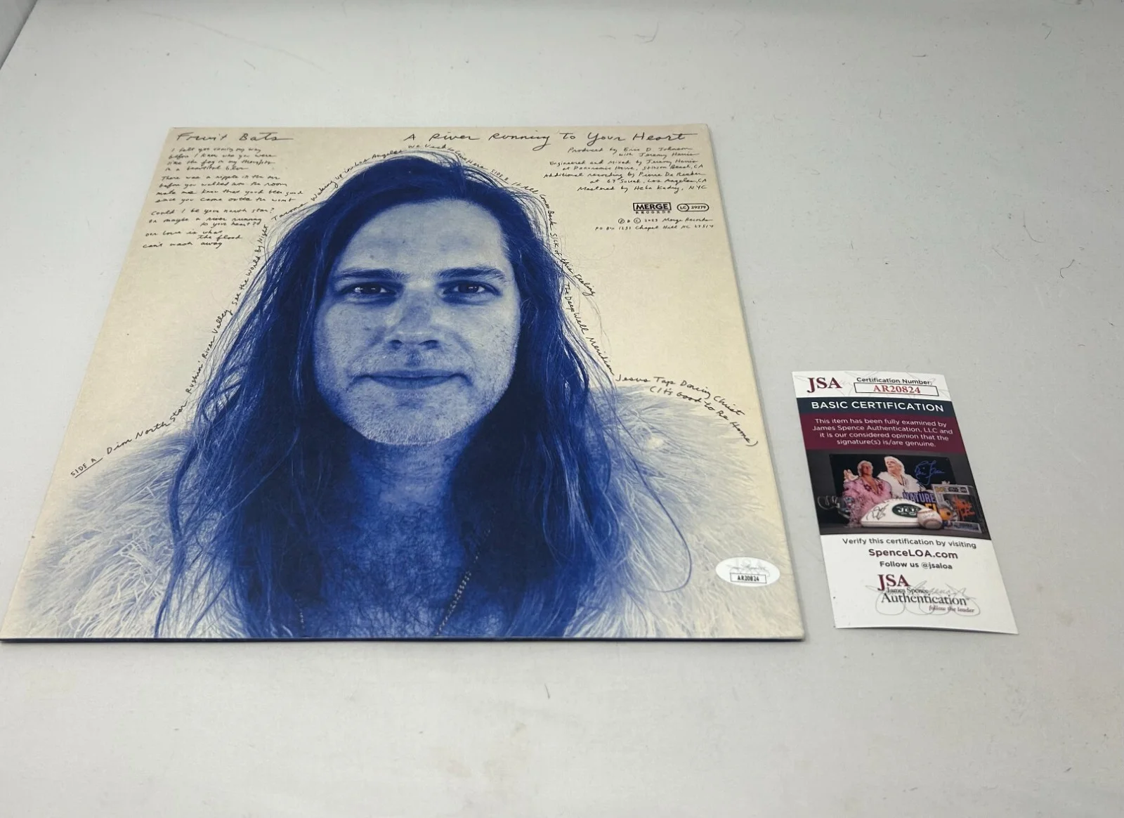 Eric D. Johnson signed Fruit Bats A River Running To Your Heart Album JSA COA, изображение 2