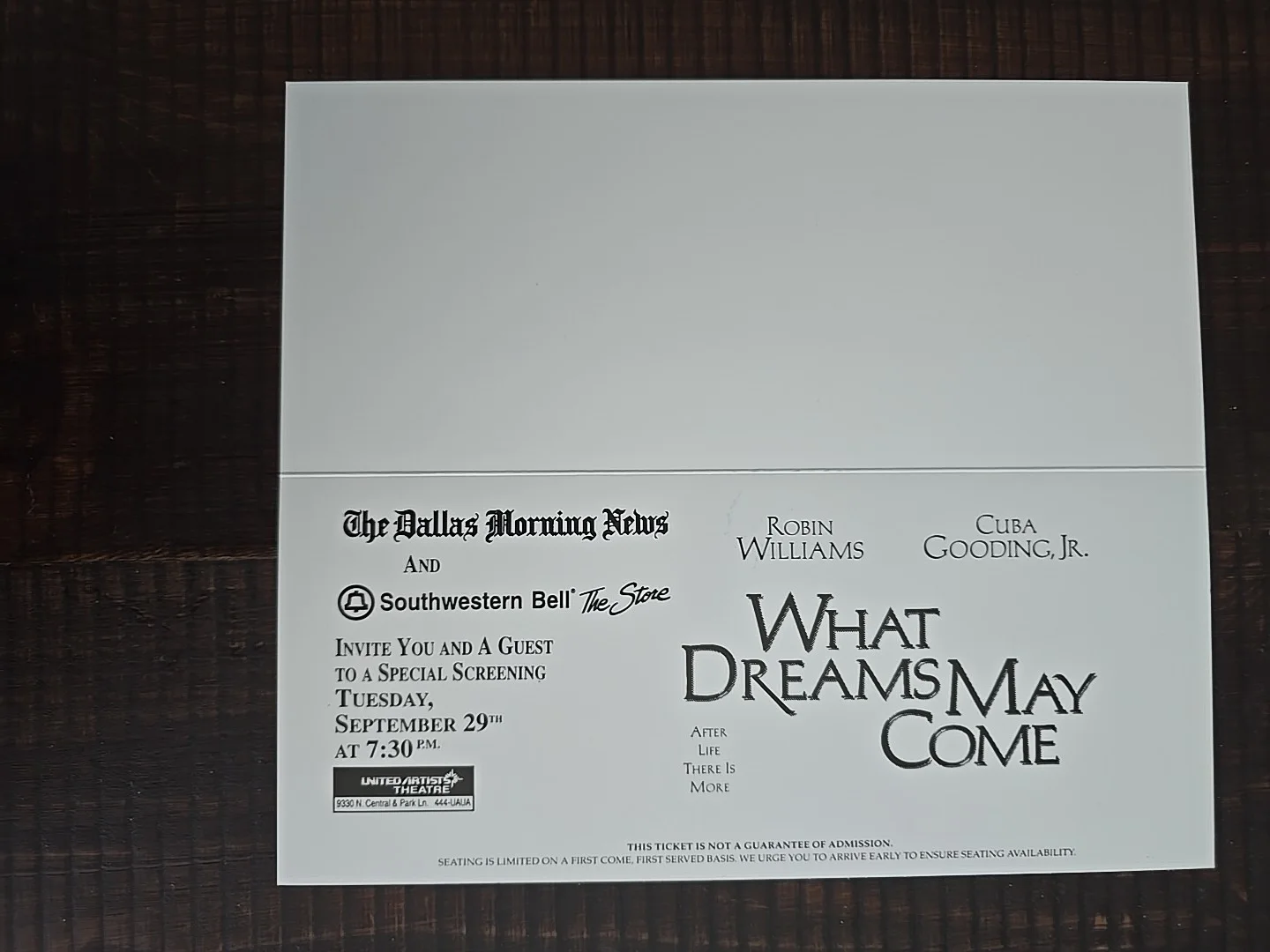 Cuba Gooding Jr — Cuba Gooding Jr Signed What Dreams May Come Screening Promo PSA 🔥, image 2