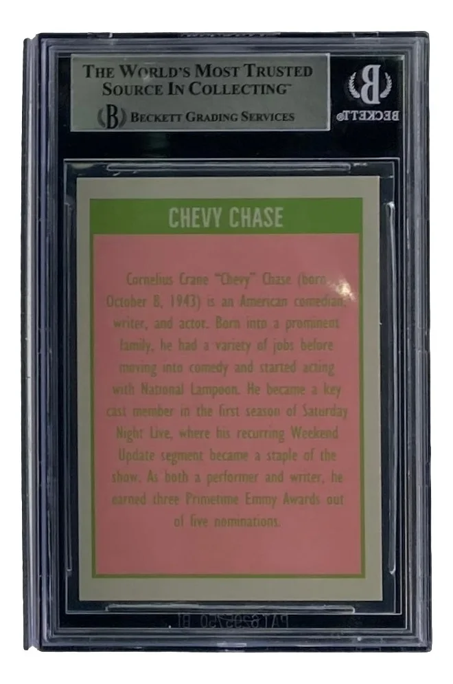 Chevy Chase — Chevy Chase Signed Slabbed Vacation Clark Griswold Trading Card BAS, image 2