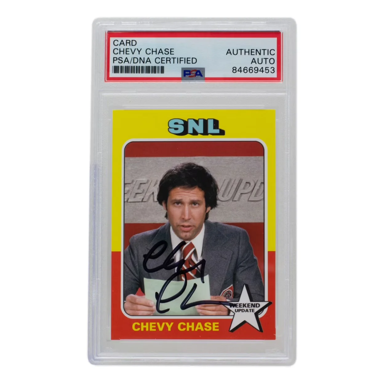Chevy Chase — Chevy Chase Signed SNL Weekend Update Trading Card PSA/DNA, image 3