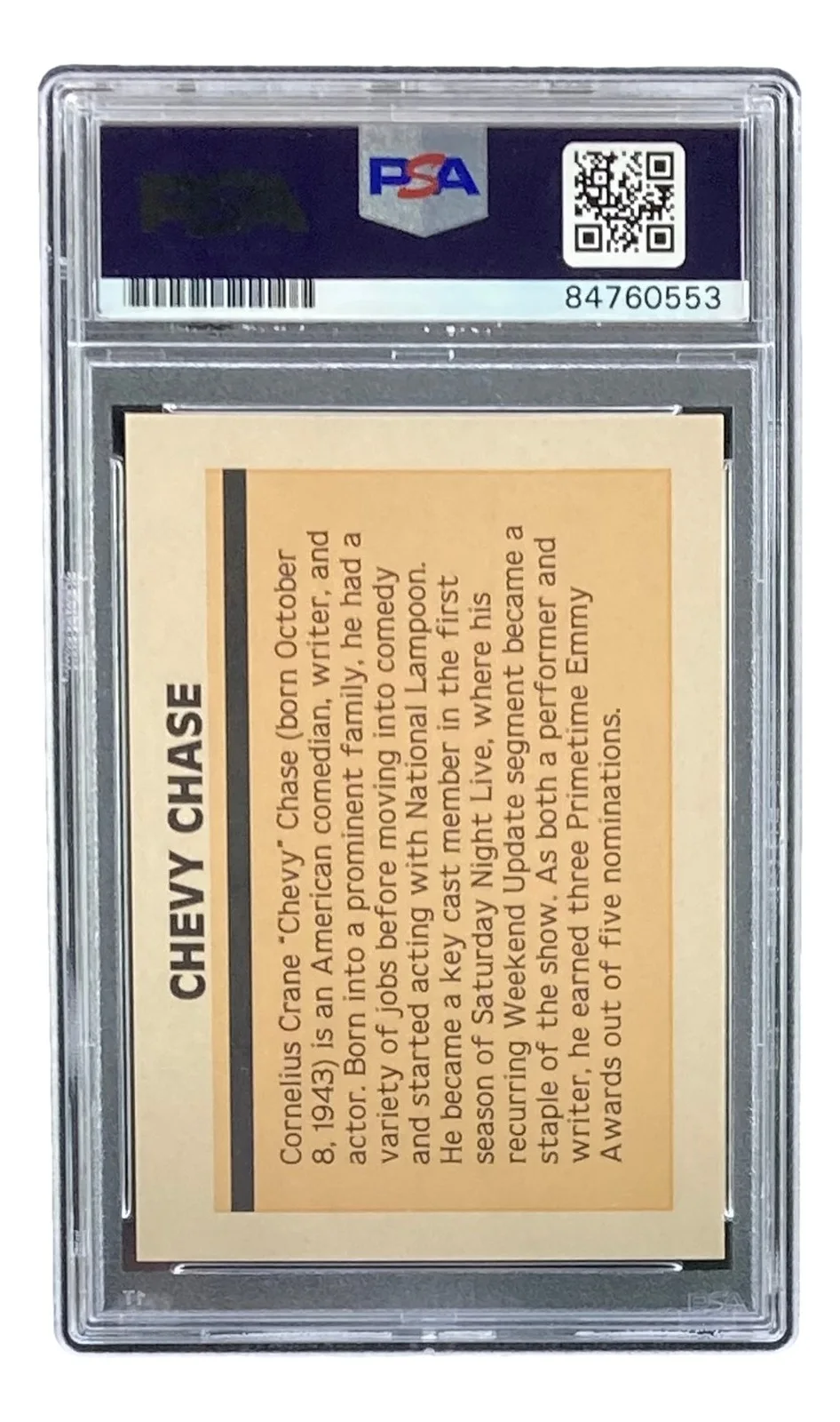 Chevy Chase — Chevy Chase Signed National Lampoon's Vacation Trading Card PSA/DNA, изображение 2