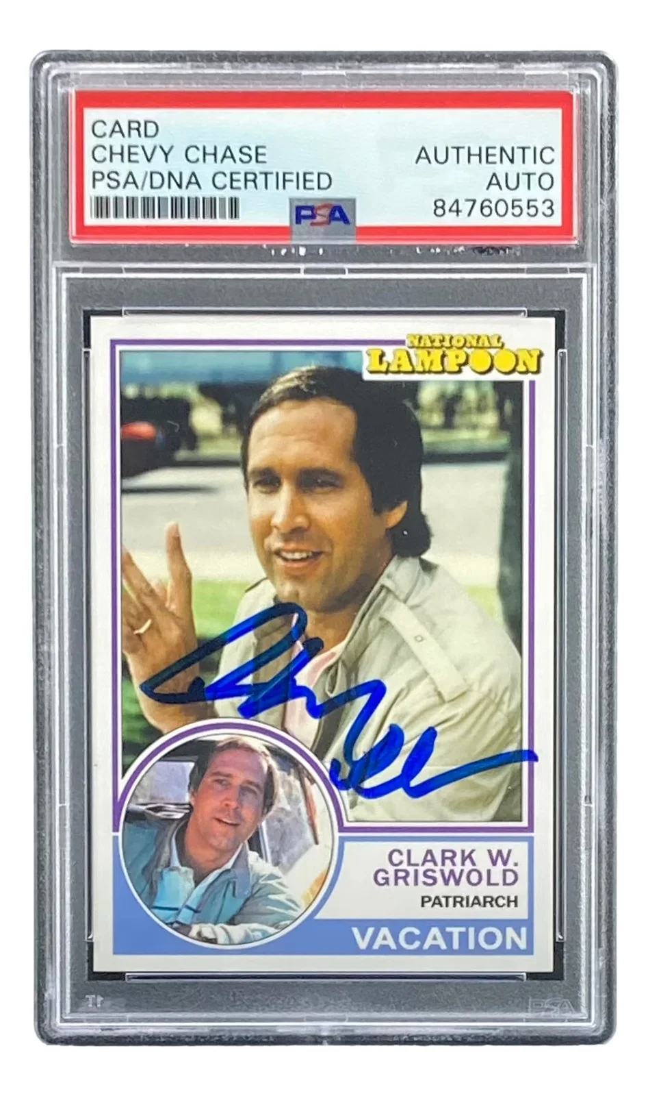Chevy Chase — Chevy Chase Signed National Lampoon's Vacation Trading Card PSA/DNA, изображение 4
