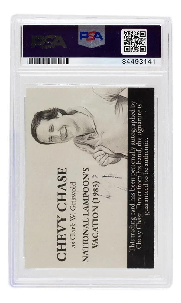 Chevy Chase — Chevy Chase Signed 1983 National Lampoons Vacation Suitcase Trading Card, изображение 2