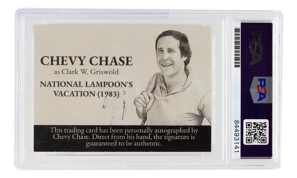 Chevy Chase — Chevy Chase Signed 1983 National Lampoons Vacation Suitcase Trading Card, изображение 3