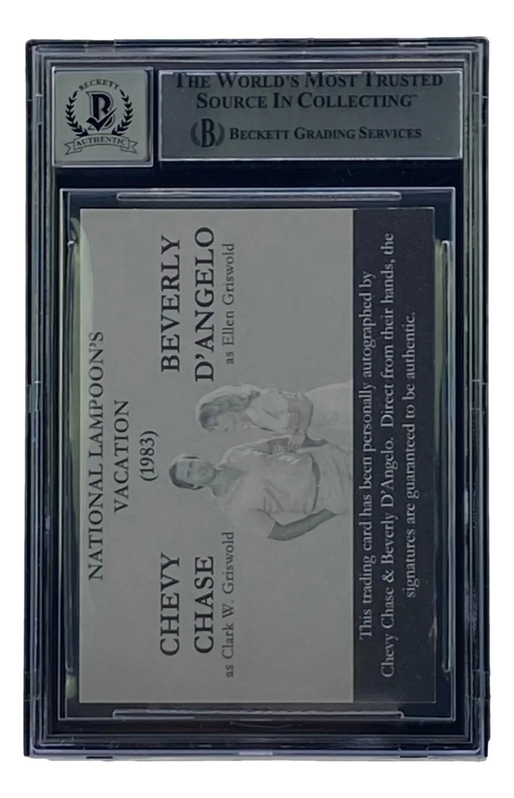 Chevy Chase D'Angelo Signed National Lampoons Trading Card Card BAS Grade 10, изображение 2