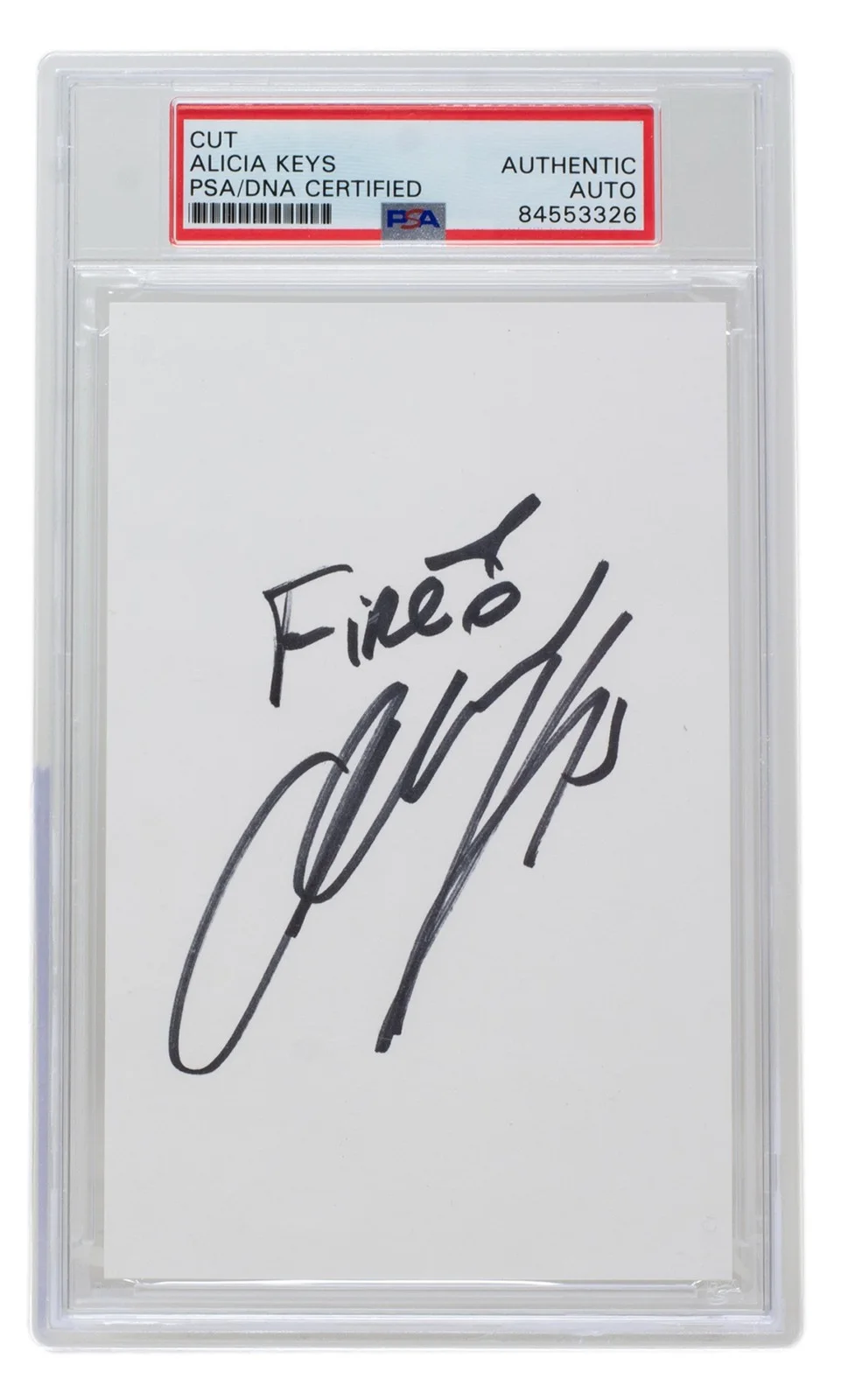 Alicia Keys — Alicia Keys Slabbed Signature Cut Fire! Inscribed PSA/DNA