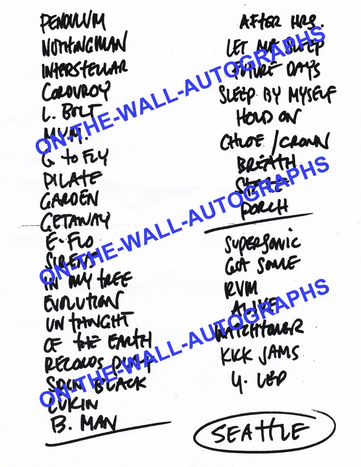 PEARL JAM HAND SIGNED AUTOGRAPHED CUSTOM FRAMED PHOTO AND SETLIST BY ALL 5 PROOF, image 4
