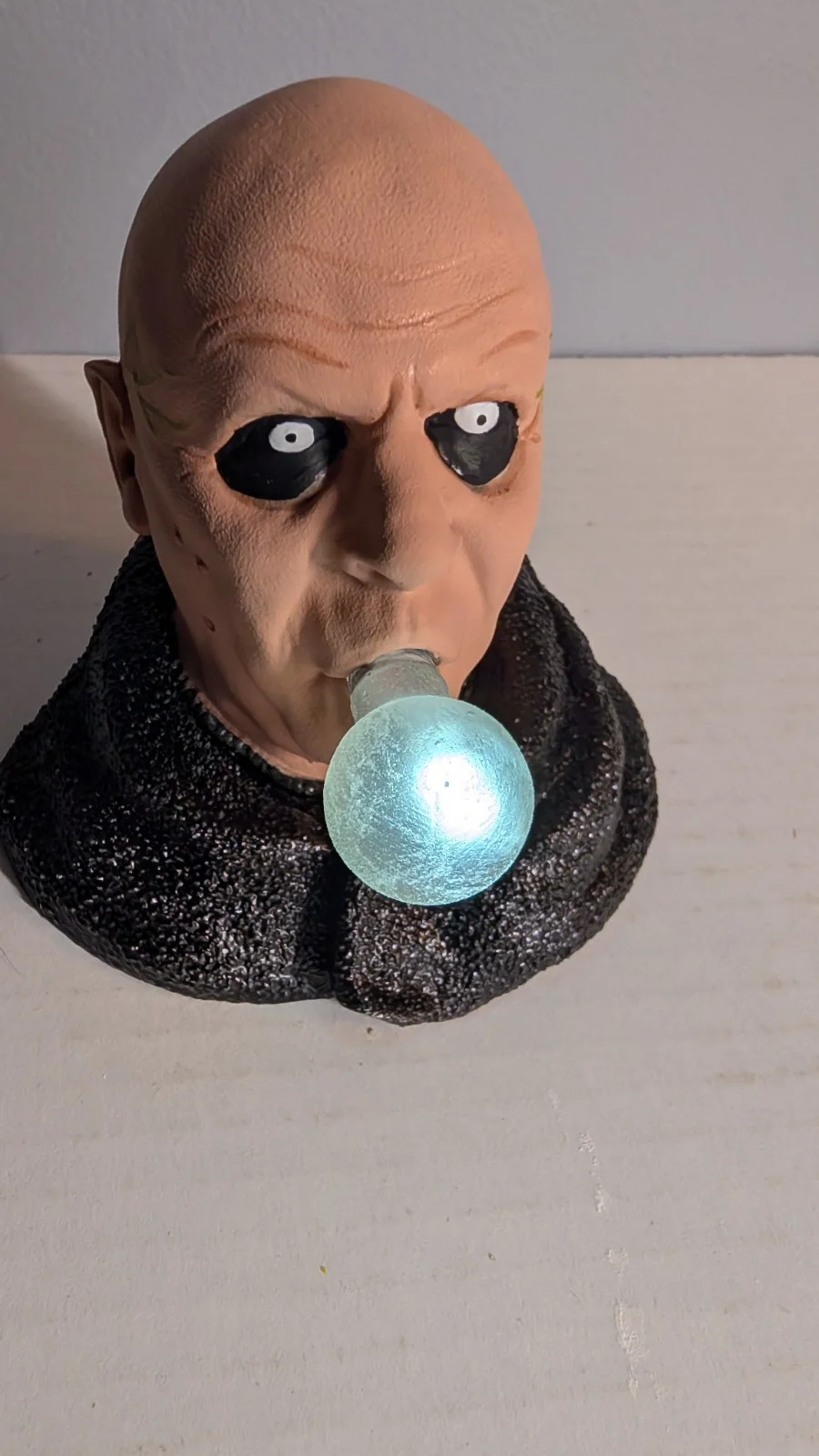 Addams Family Uncle Fester Lighted Ceramic Figure Bulb Also Glows In The Dark, image 3