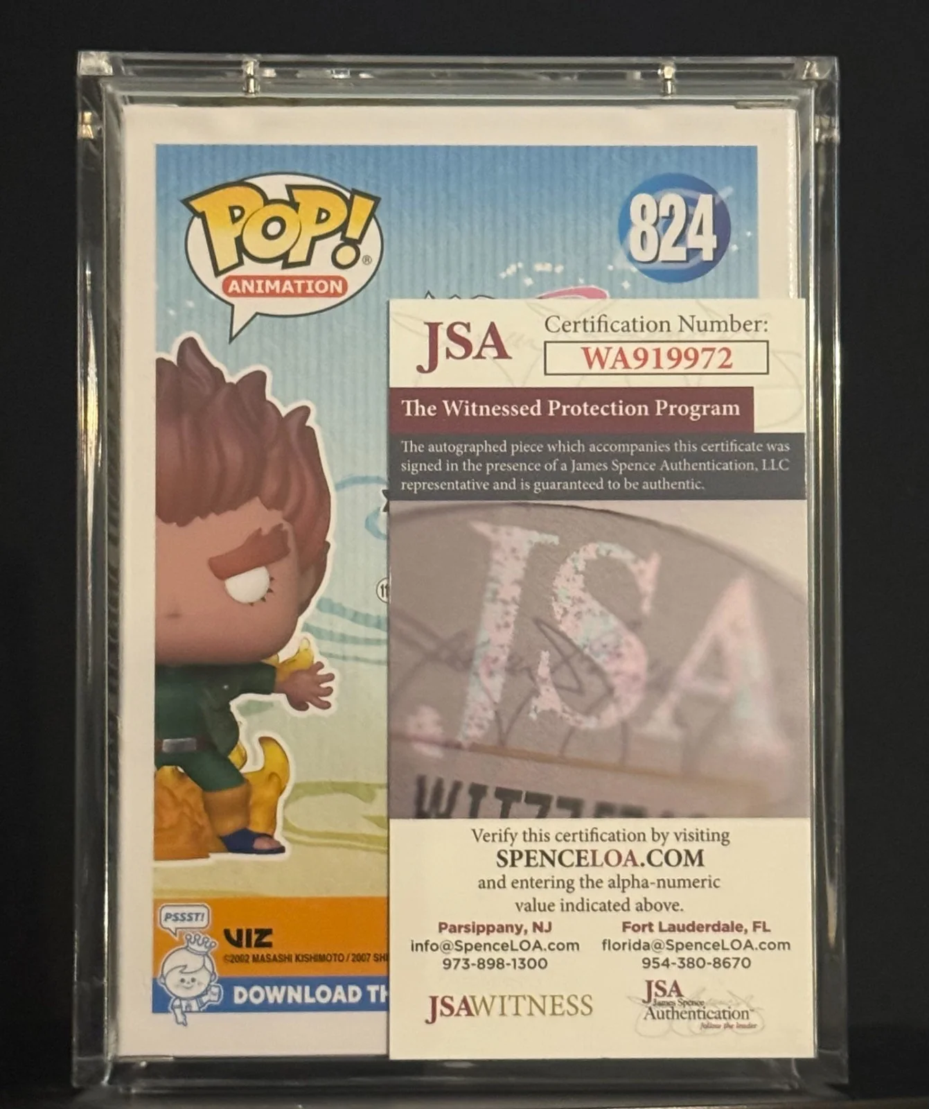 SKIP STELLRECHT — MIGHT GUY EIGHT INNER GATES FUNKO POP 824 NARUTO Autographed / SIGNED ( JSA), image 3