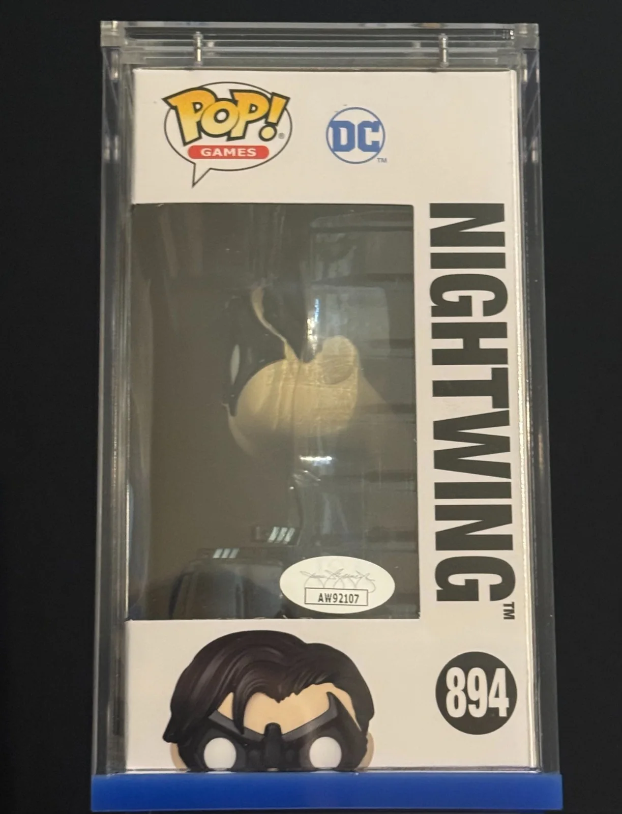 Christopher Sean — CHRISTOPHER SEAN Signed NIGHTWING Gotham Knights FUNKO POP Vinyl JSA COA Cert, image 2