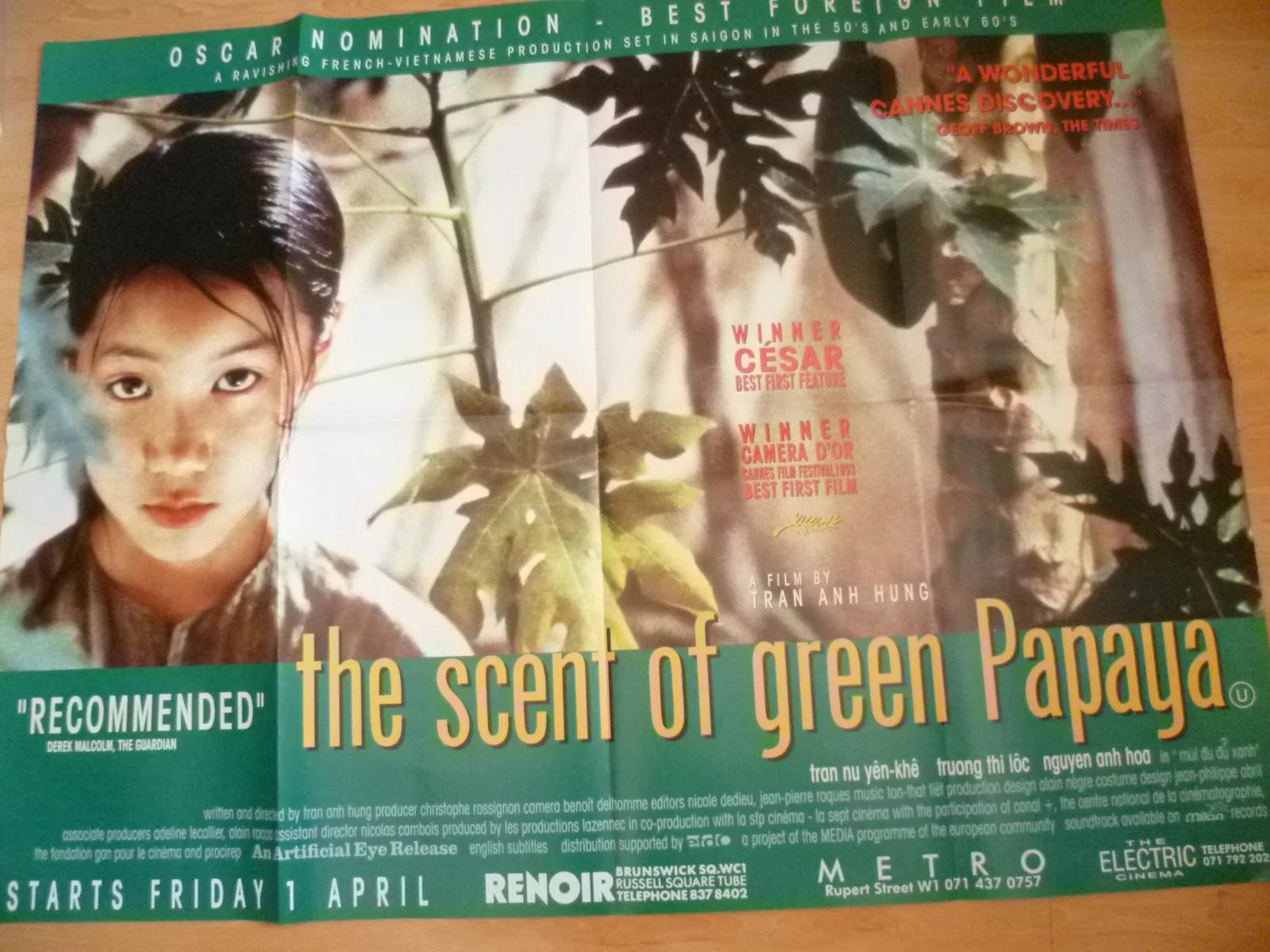 Scent Of Green Papaya Oscar Nomination Film UK 1994 Quad Poster, изображение 2