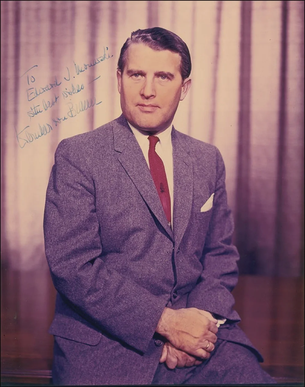 WERHNER VON BRAUN — WERHNER VON BRAUN SIGNED PHOTO AUTOGRAPH GERMAN NASA SIGNATURE 8.5X11 REPRINT