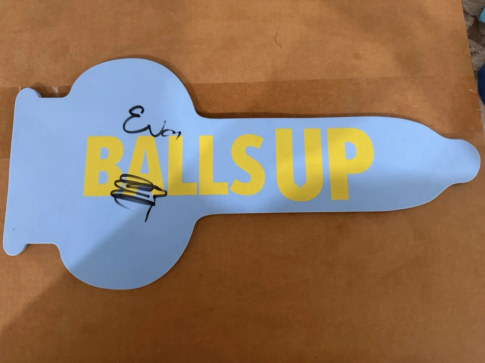 Eva De Dominici Eric Andre Signed Balls Up Foam Hand Swag Autograph Exact Proof, image 2