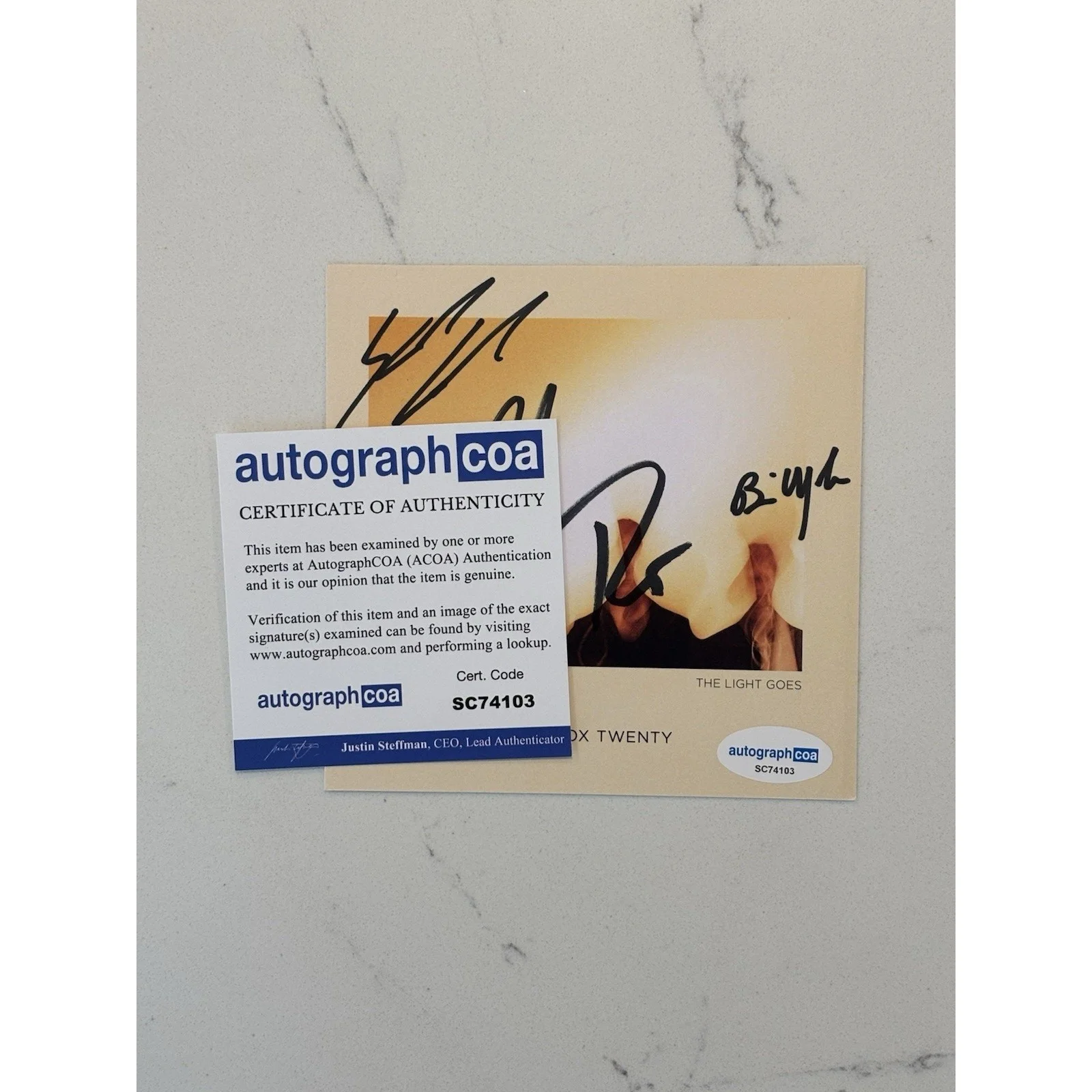 MATCHBOX 20 (Twenty) Where The Light Goes Signed CD Autograph ACOA Certified 4, image 2