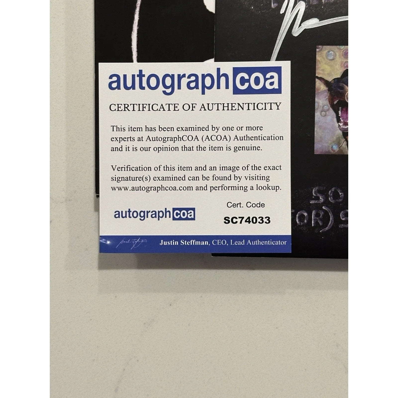 FALL OUT BOY SO MUCH FOR STARDUST SIGNED AUTOGRAPHED ART CARD COA ACOA #16, изображение 2