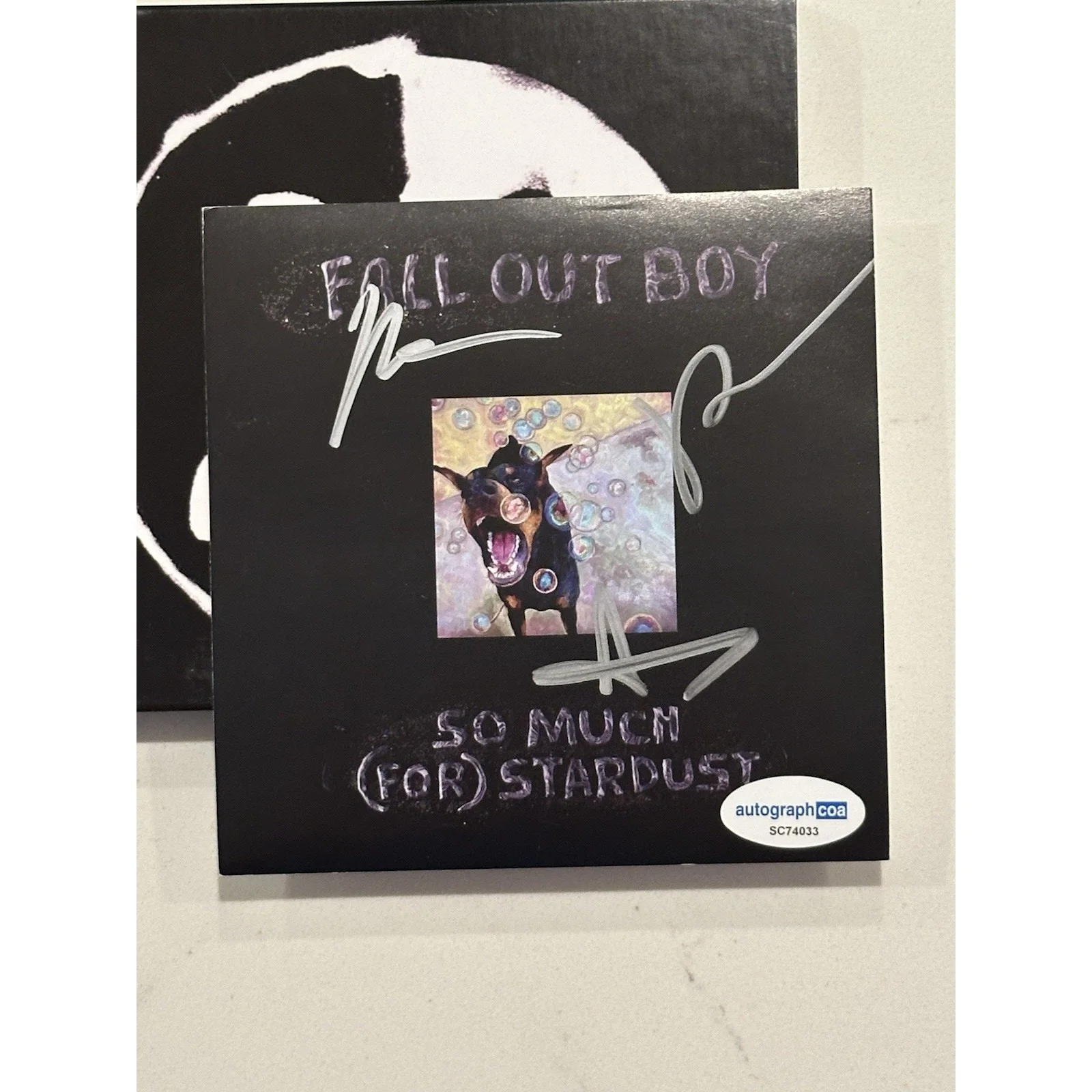 FALL OUT BOY SO MUCH FOR STARDUST SIGNED AUTOGRAPHED ART CARD COA ACOA #16, изображение 3