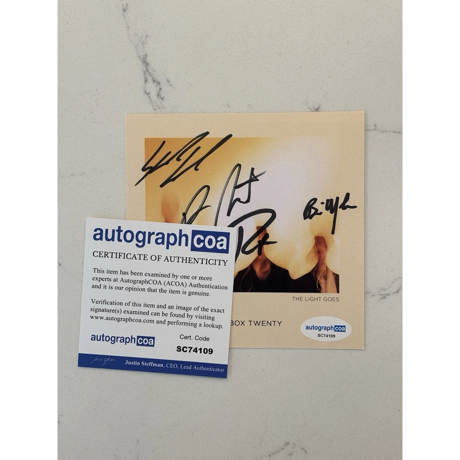 MATCHBOX 20 (Twenty) Where The Light Goes Signed CD Autograph ACOA Certified 5, image 2