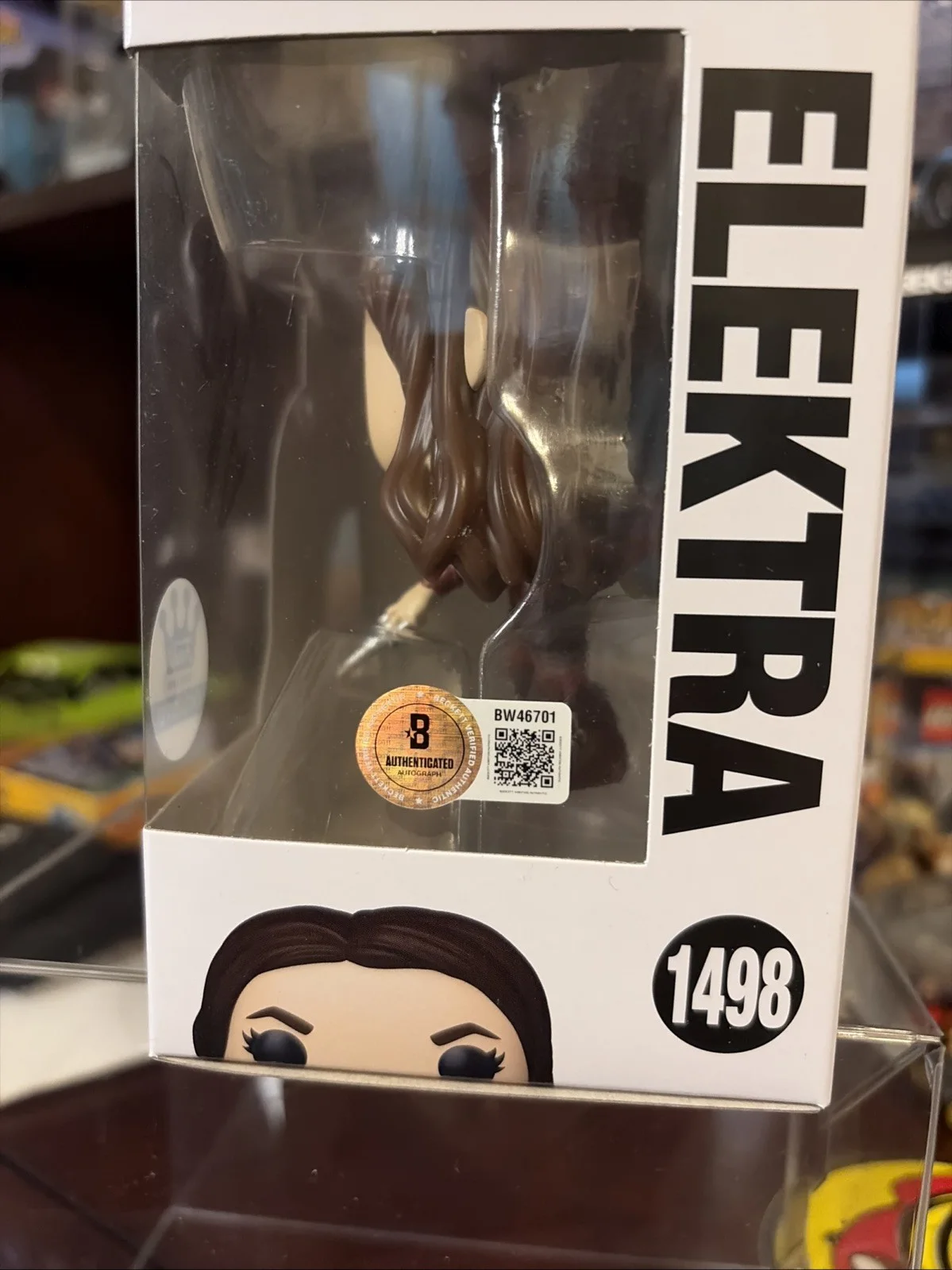Funko Pop! #1498 Elektra Signed Jennifer Garner, Beckett COA Wolverine Deadpool, image 3