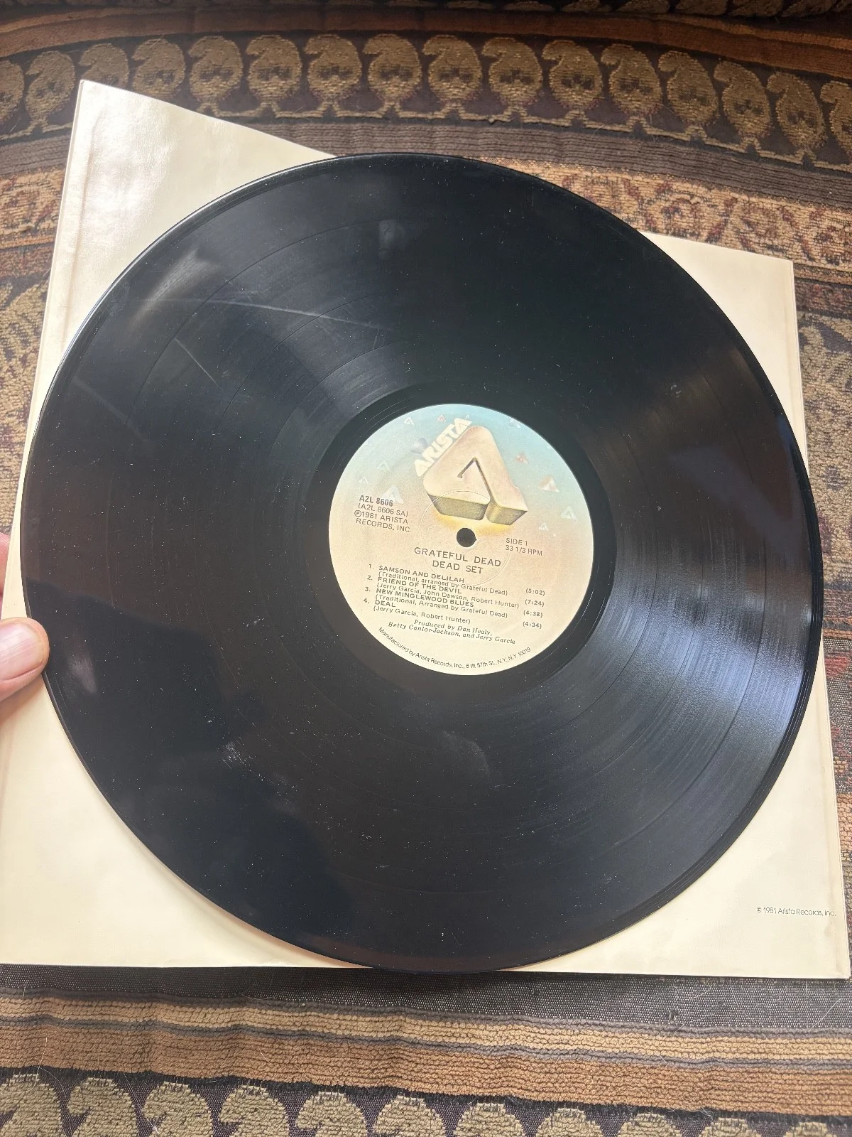Whole Band SIGNED GRATEFUL DEAD 'DEAD SET' LIVE VINYL RECORD LP, image 3