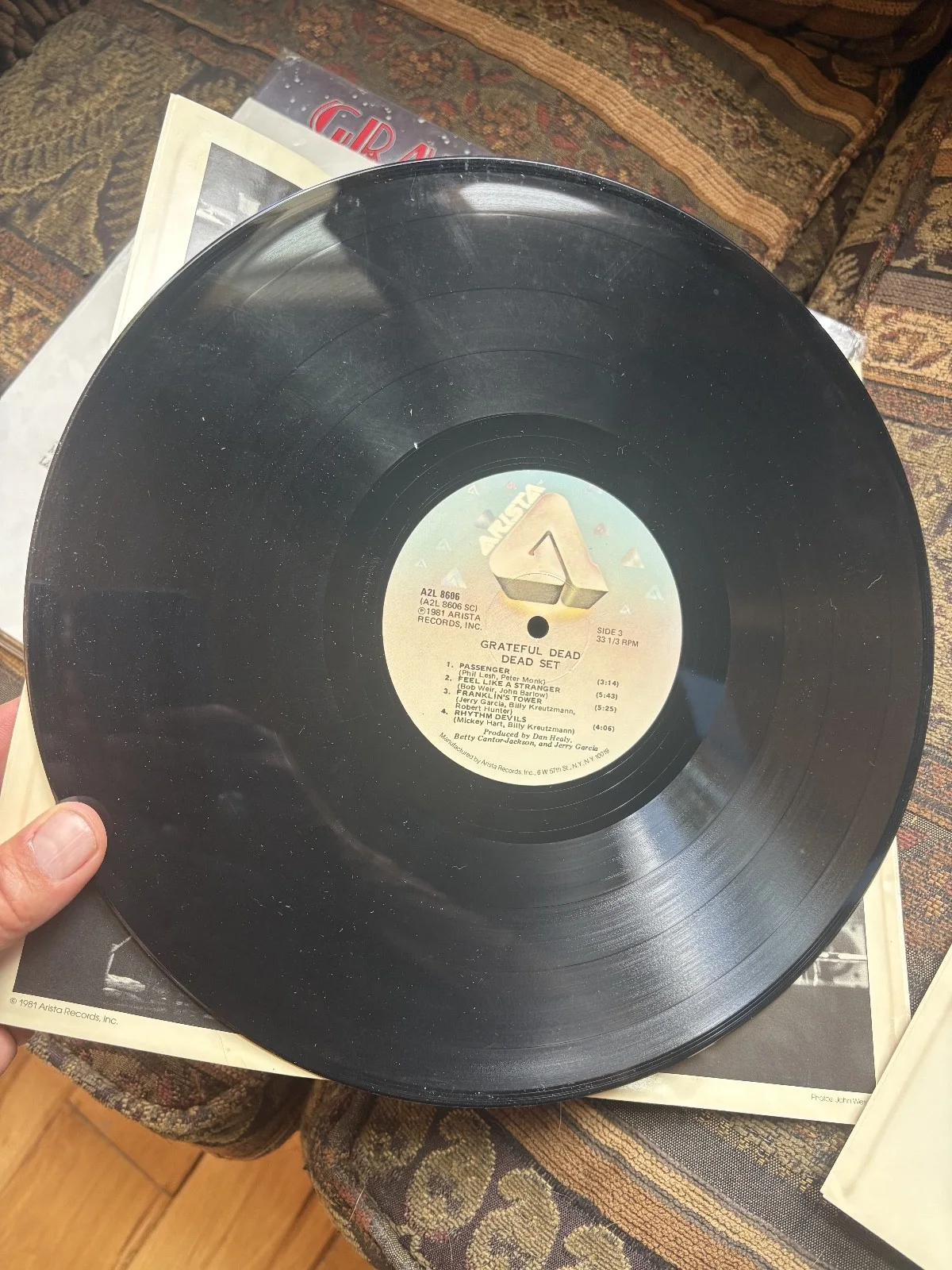 Whole Band SIGNED GRATEFUL DEAD 'DEAD SET' LIVE VINYL RECORD LP, image 4