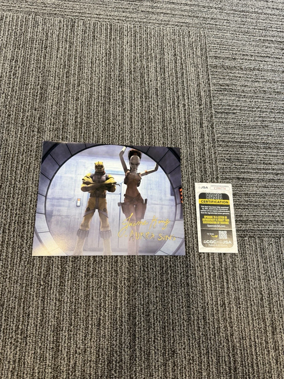 Jaime King — JSA COA Jamie King signed Aurra Sing 8x10 Photo Star Wars the Clone Wars CN GOLD