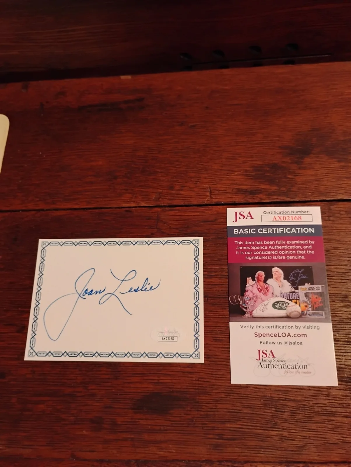 Joan Leslie — Vintage Hollywood Legend Joan Leslie Signed Autograph Card W/JSA