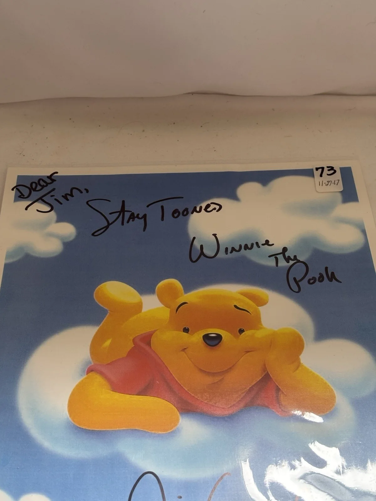 Jim Cummings — Jim Cummings INSCRIBED “Winnie the Pooh Lying On A Cloud”. 11x14 Photo. STRIKING, изображение 2