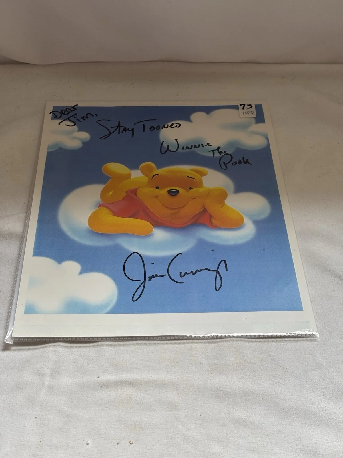 Jim Cummings — Jim Cummings INSCRIBED “Winnie the Pooh Lying On A Cloud”. 11x14 Photo. STRIKING, изображение 4