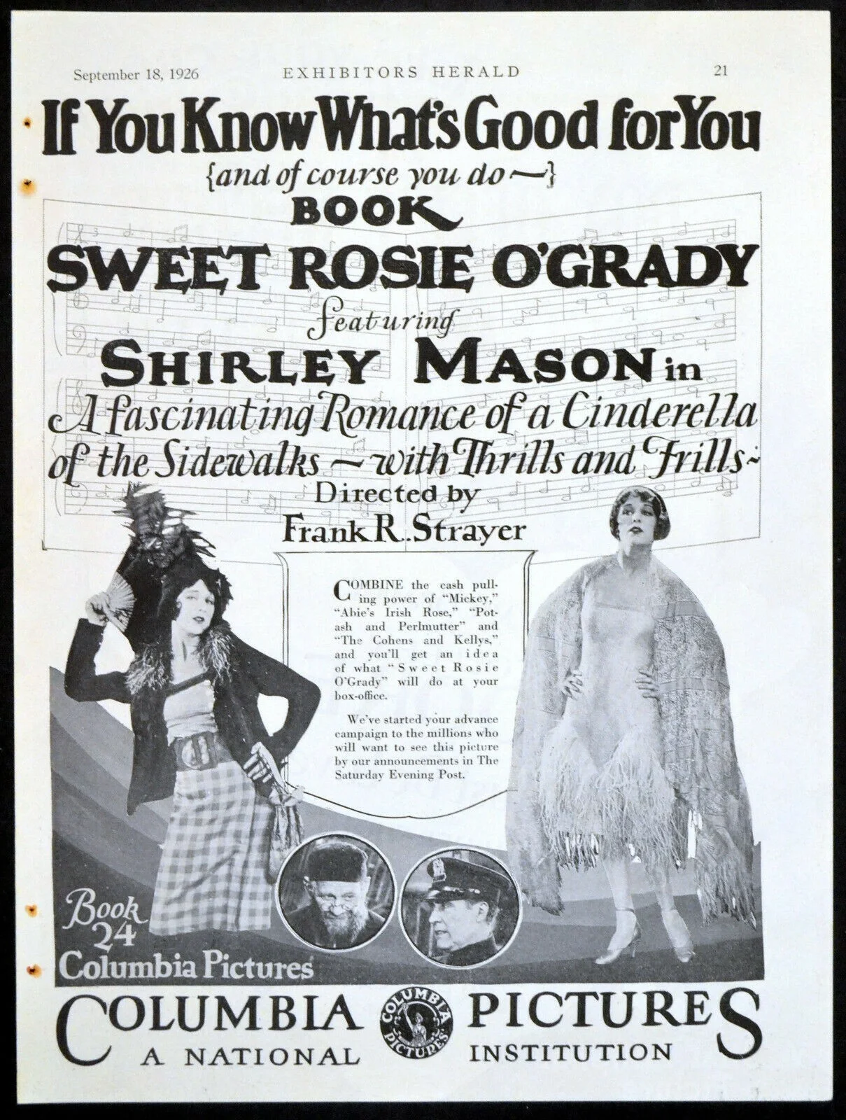 IT MUST BE LOVE 1926 Colleen Moore, Jean Hersholt SWEET ROSIE O'GRADY ADVERT, изображение 2