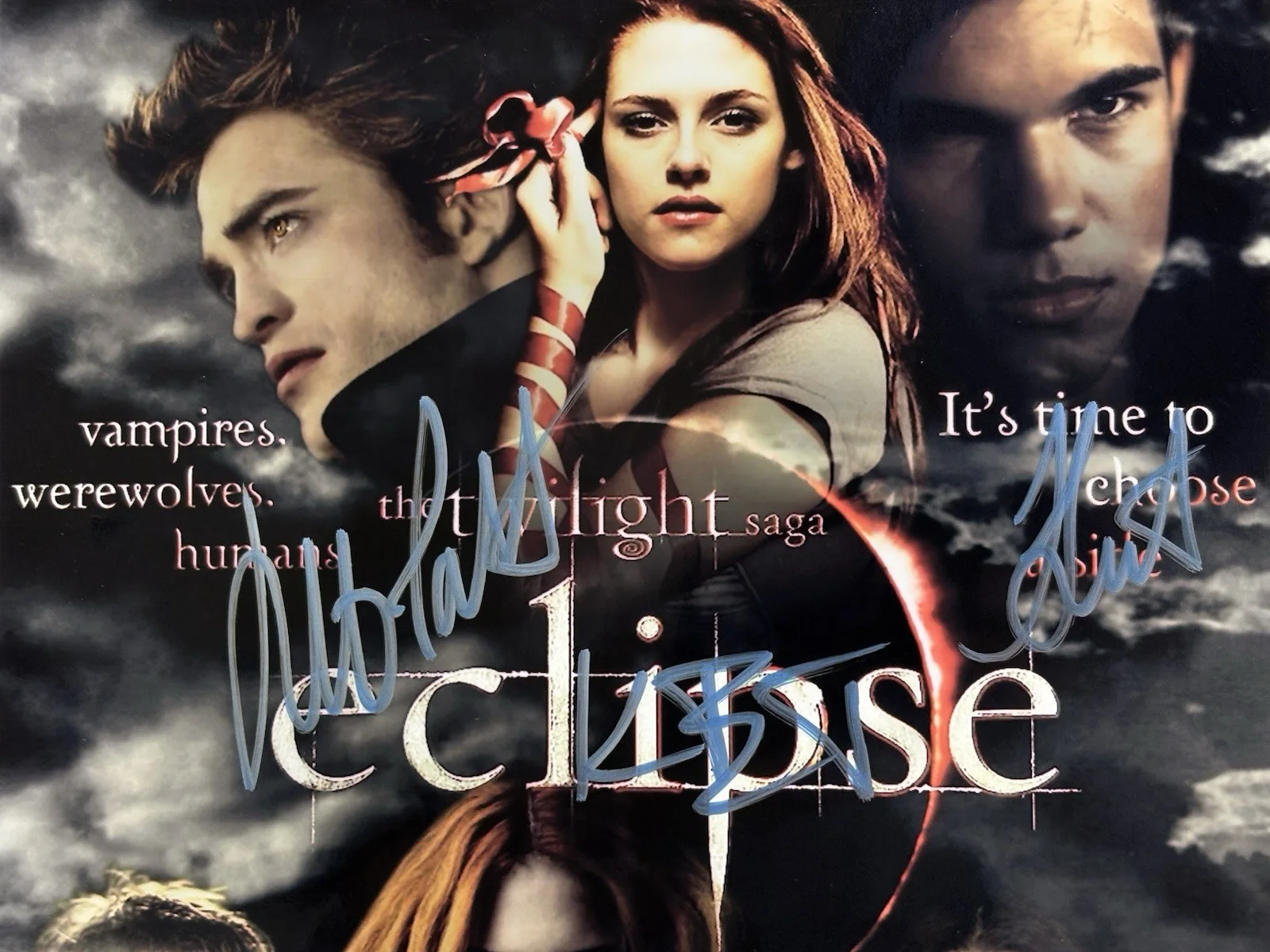 ECLIPSE CAST — Rare Twilight ECLIPSE -SIGNED by CAST 8x10- Kristen Stewart, Pattinson, Lautner, изображение 3