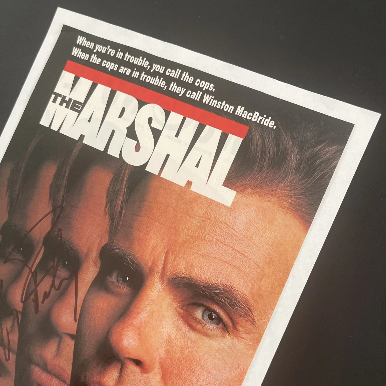 JEFF FAHEY The Marshal: Hand Signed Original Celebrity Magazine Ad 8 x 10” / KSK, изображение 3