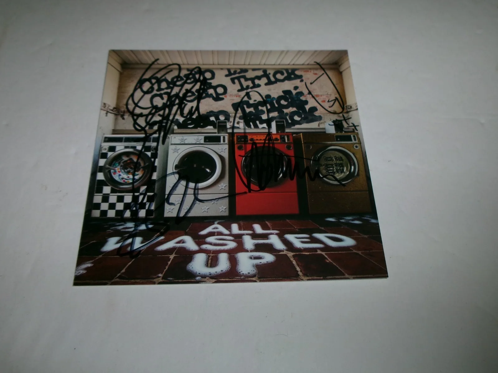 Cheap Trick All Washed Up CD INSERT SIGNED JSA CERT Group Rick Robin Tom Dax, image 2