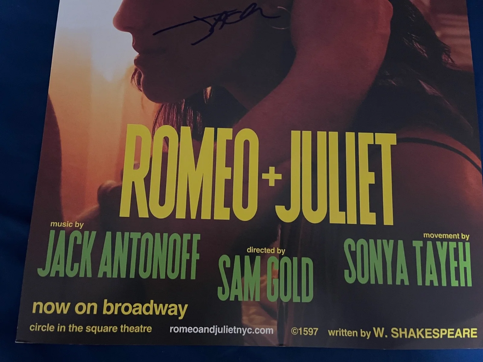 Alex Winter — Jack Antonoff Romeo + Juliet Signed Autographed 14x22 Window Card Broadway Proof, изображение 3