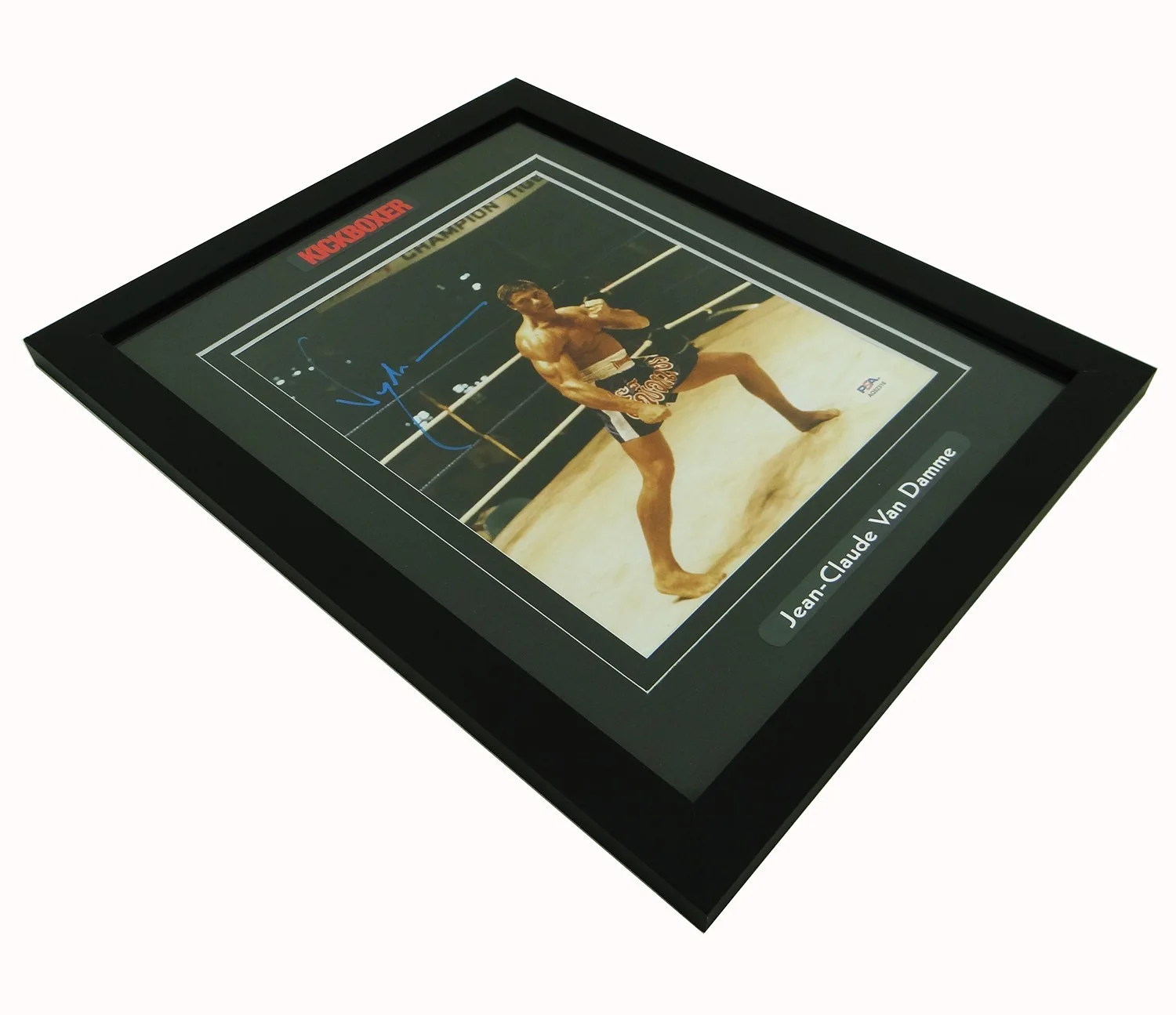 Jean-Claude Van Damme — Jean-Claude Van Damme Hand-Signed KickBoxer 8x10 Photo Custom Framed w/PSA COA, изображение 5