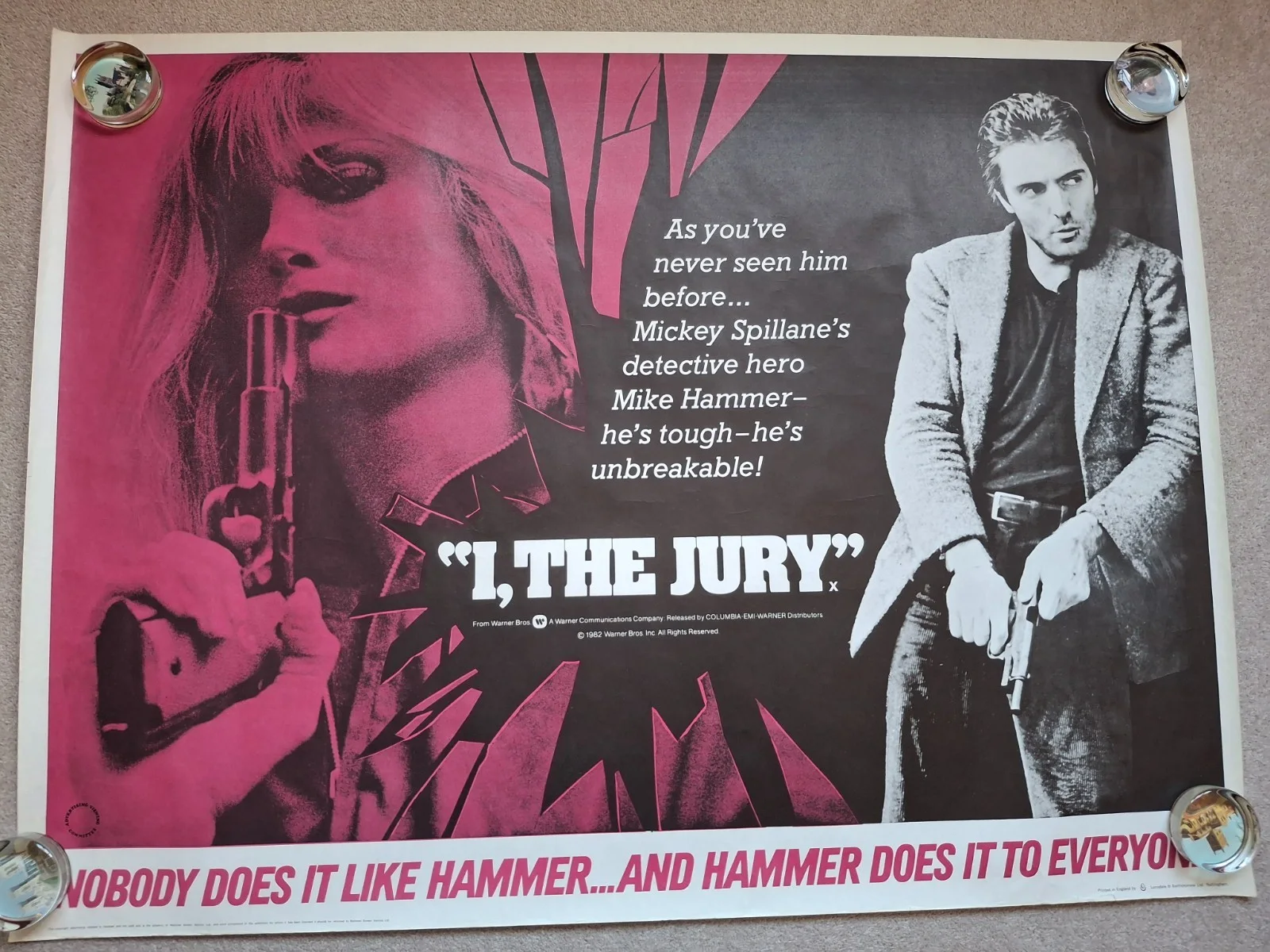 I, The Jury Rare & Original Quad Film Cinema Movie Poster, изображение 2