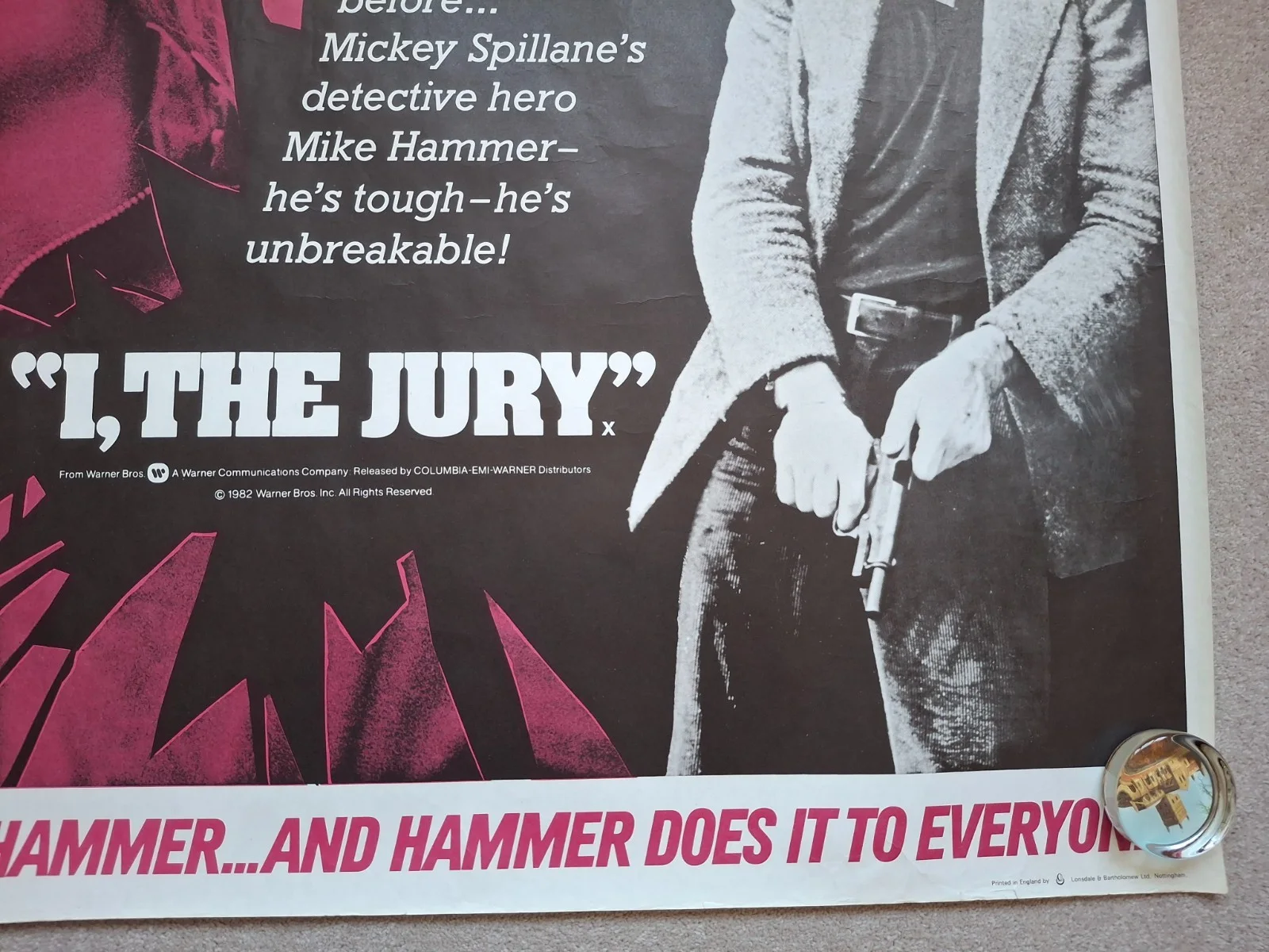 I, The Jury Rare & Original Quad Film Cinema Movie Poster, изображение 5