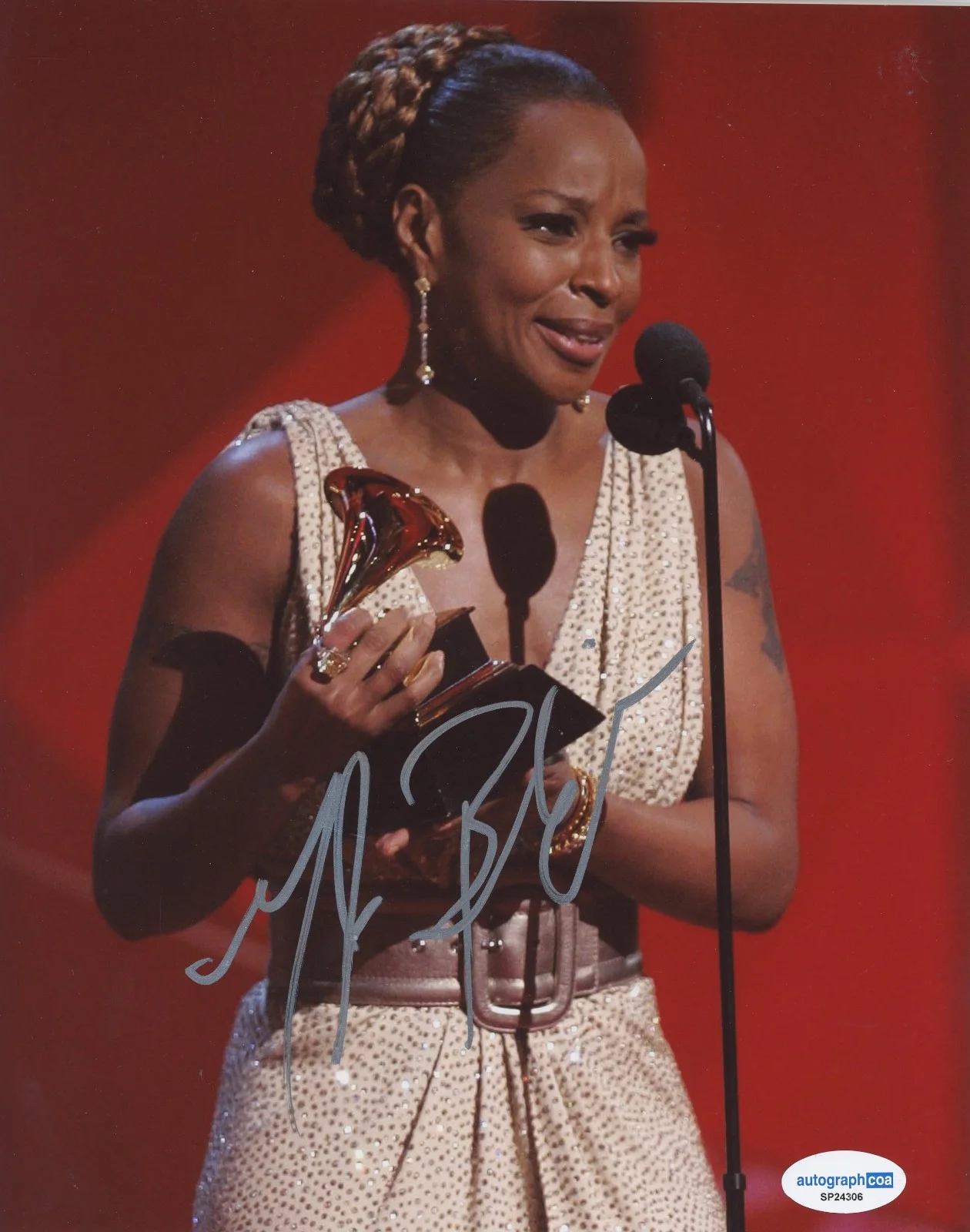 Mary J Blige Signed 2007 Grammys Best R&B Album GROWING PAINS 8x10 Photo ACOA, изображение 2