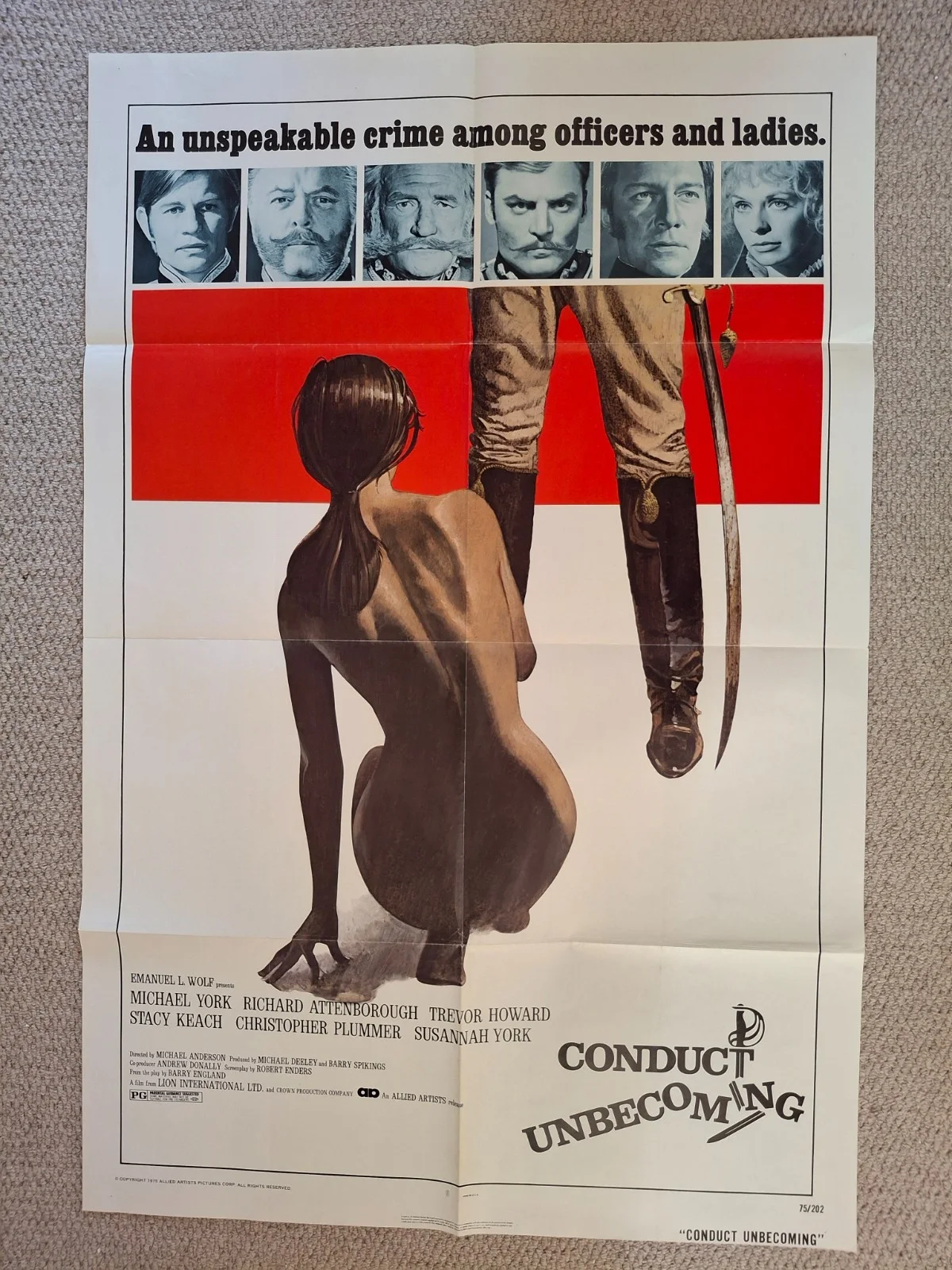 Conduct Unbecoming Rare & Original US One Sheet Cinema Movie Film Poster, изображение 2