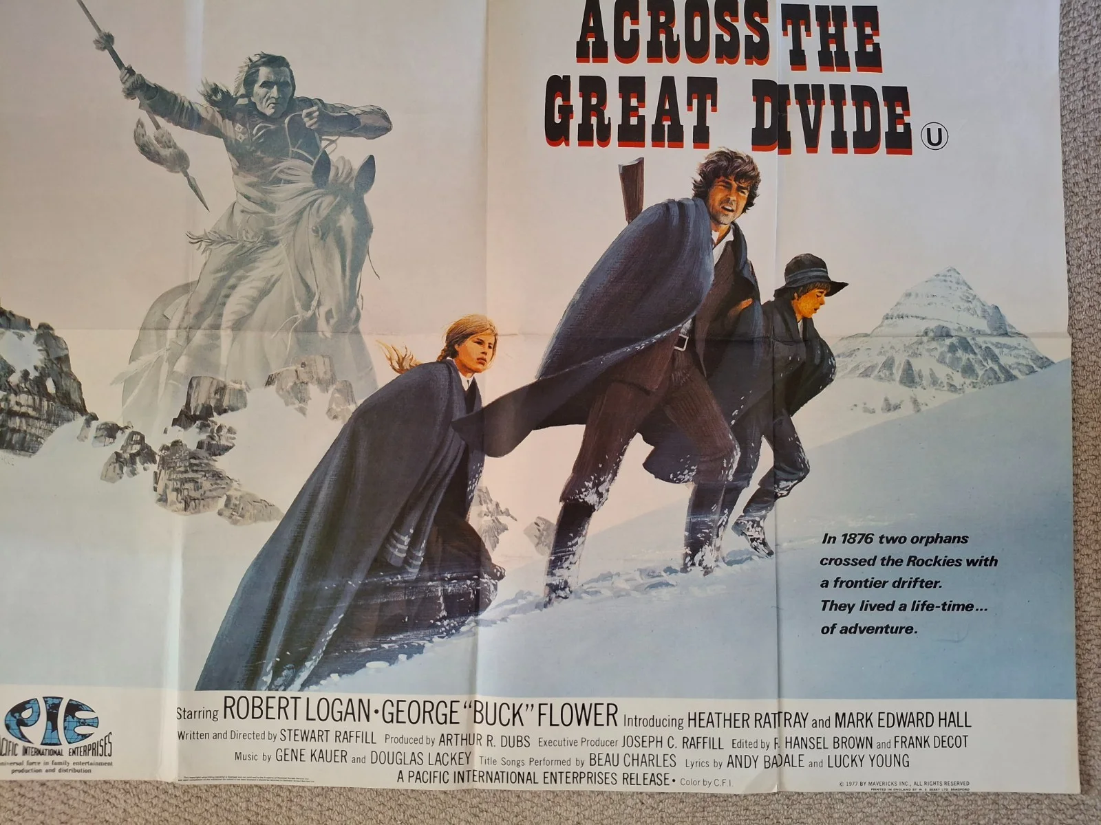 Across The Great Divide Rare & Original Quad Cinema Movie Film Poster, изображение 4