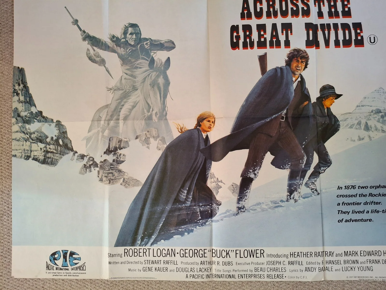 Across The Great Divide Rare & Original Quad Cinema Movie Film Poster, изображение 5