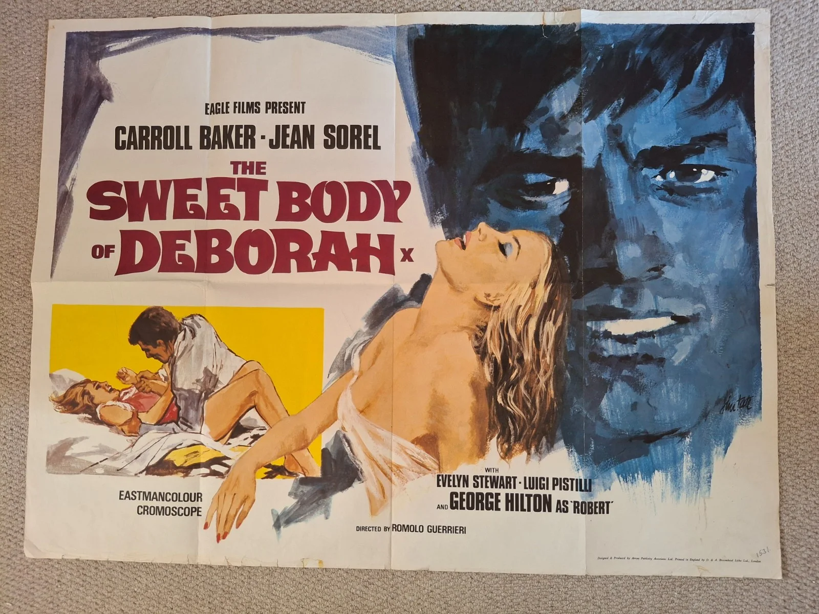 Sweet Body of Deborah Rare & Original Quad Cinema Movie Film Poster, изображение 2