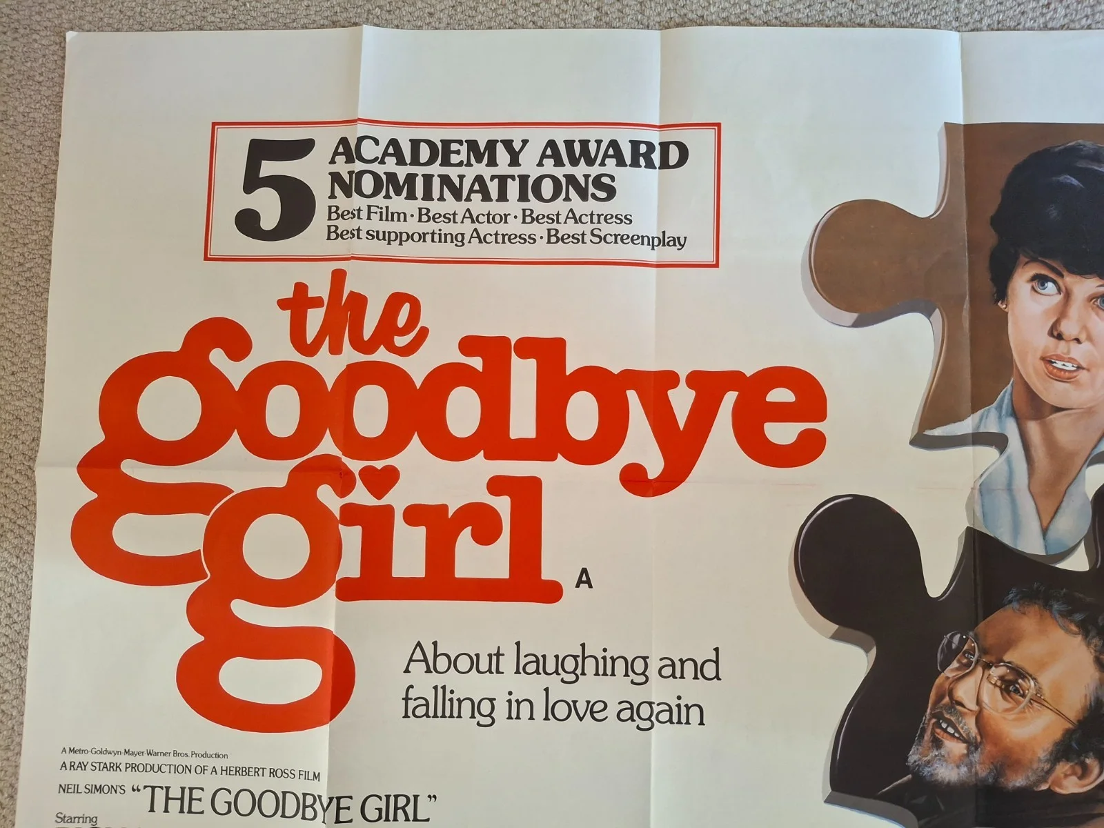 The Goodbye Girl Rare & Original Quad Cinema Movie Film Poster, изображение 3