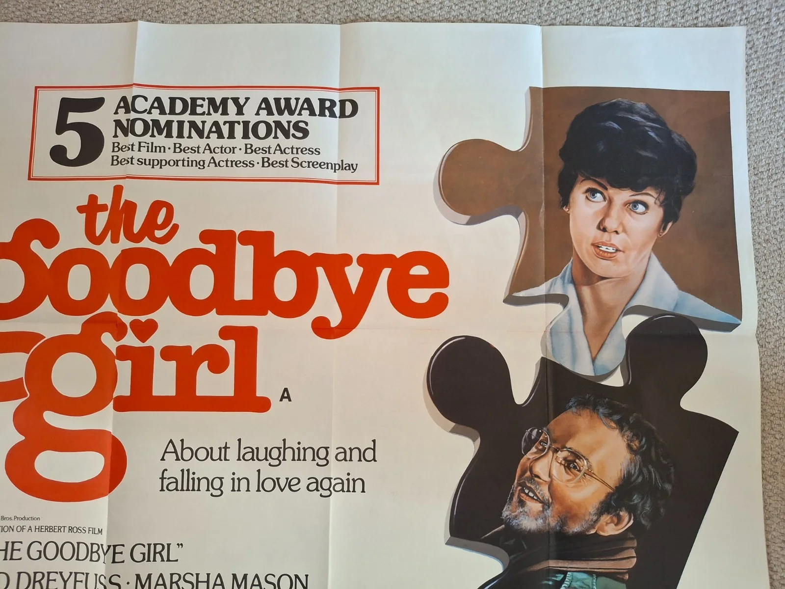 The Goodbye Girl Rare & Original Quad Cinema Movie Film Poster, изображение 4