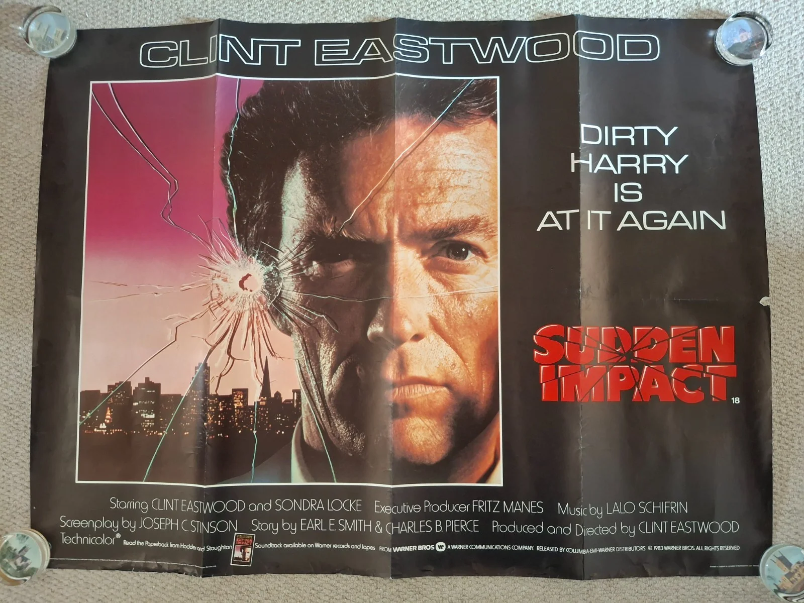 Sudden Impact Rare & Original Film Cinema Movie Quad Poster 40 x 30 inches, изображение 2