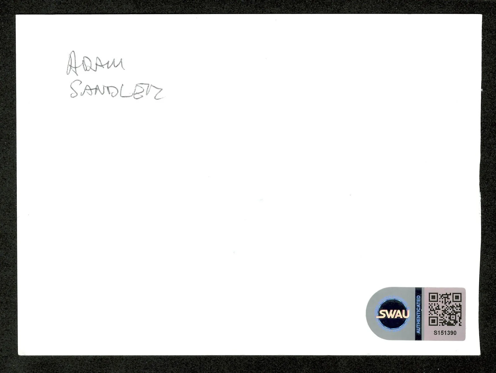 Adam Sandler Signed Autographed 4x6 Card SWAU Cert Happy Gilmore Billy Madison, image 2