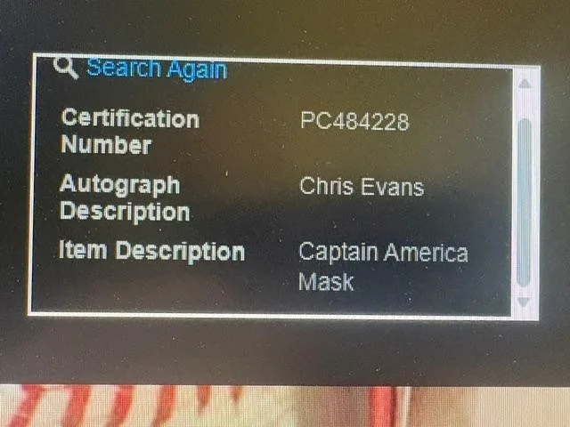Chris Evans — Chris Evans Autographed Captain America Mask With Certification, image 3